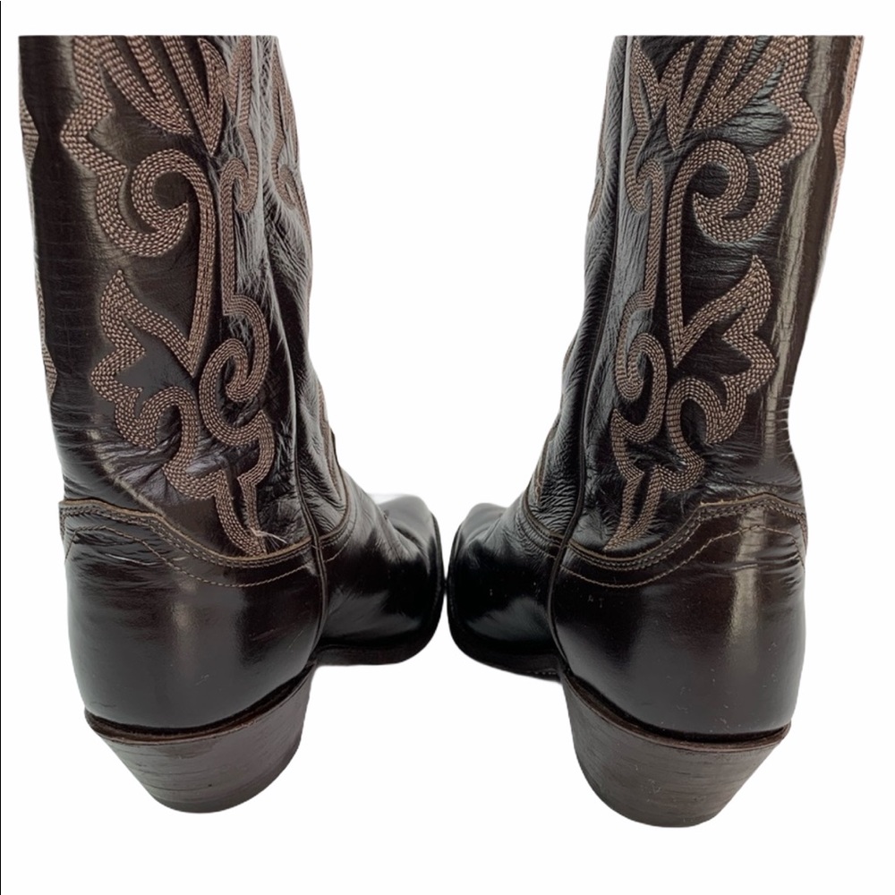 JUSTIN Mens Gabriel Cowboy Western Leather Boots Size 6.5 - Picture 9 of 15